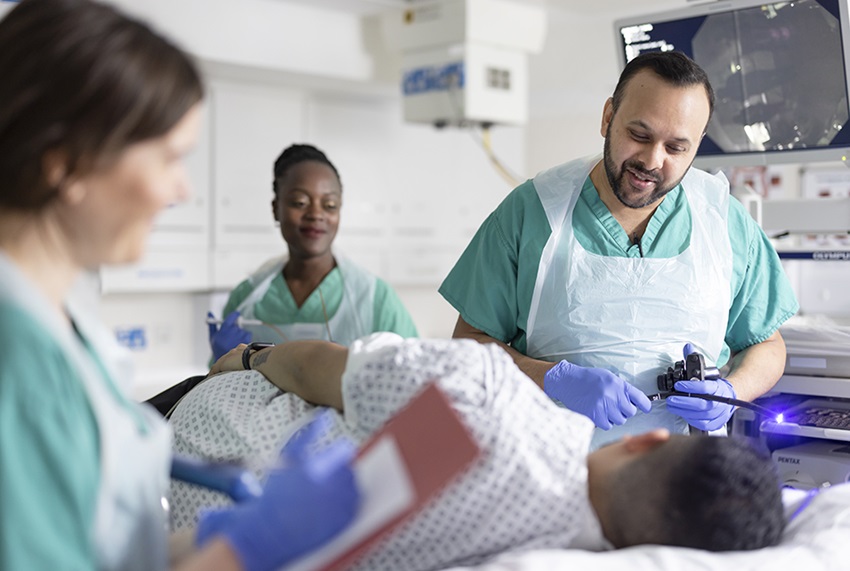 Nurses with patient during examination HCA UK